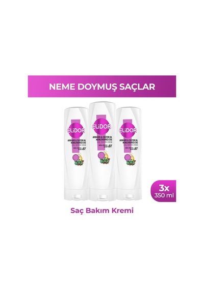 Saç Bakım Kremi Avokado Ve Castor Oil Nemlendirici Etki 350 Ml X3