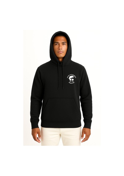 Bahriyeli Collection Kapüşonlu Sadece Ölüler Görür Babayiğit Cep Baskılı Unisex Sweatshirt Siyah