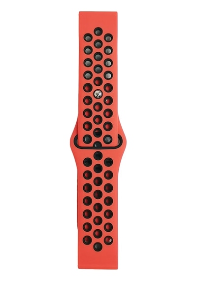 Newface - 470 - Watch 20mm Spor Delikli Kordon - Edntrend - - Kırmızı-siyah