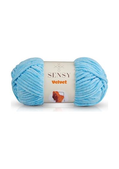 Sensy Premium Velvet Kadife Ip El Örgü Ipi Battaniye Ipi Kazak Ipi Bebek Battaniyesi Ipi Bebe Mavisi