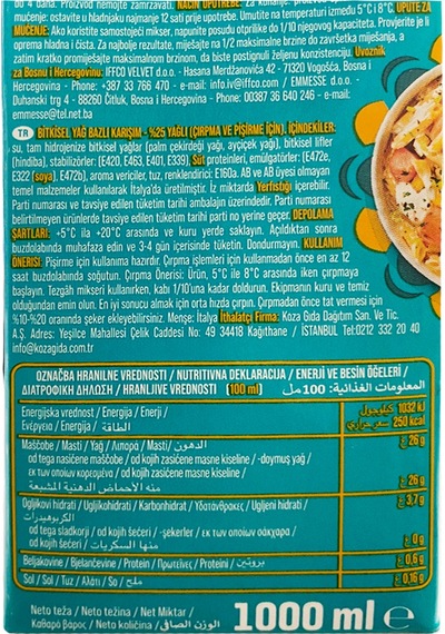 Hulala Double Bitkisel Krema Cook & Whip 1 Lt
