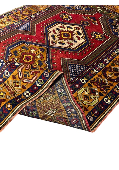 El Dokuma Sıfır Yahyalı Halısı 106x208 Kırmızı Kök Boya Halı Kırmızı