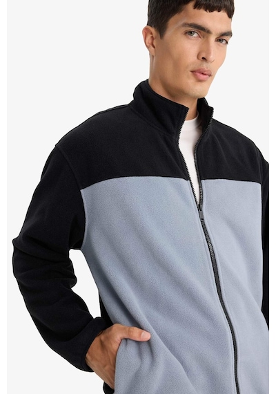 Defacto Relax Fit Yarım Balıkçı Yaka Fermuarlı Polar Hırka F0449ax25aubk81 Siyah-bk81