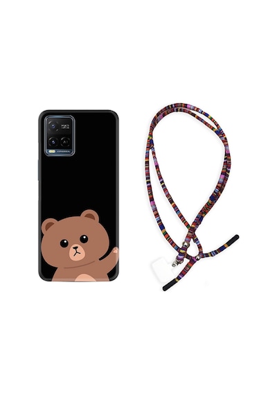 Vivo V21 Kılıf Rasta Boyun Askılı Hello Bear 1905