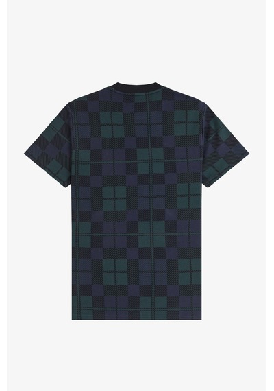 Fred Perry M1757 Black Watch Tartan Erkek Tişört Siyah
