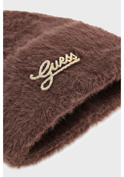Guess Knitted Logolu Örme Bere Aw5633pol01 Kadın Bere Aw5633 Pol01 Btc Koyu Kahve