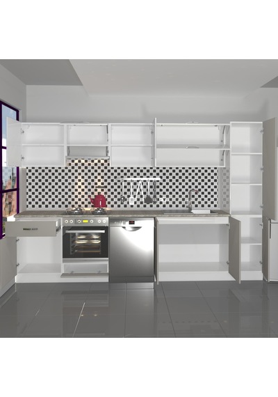 Decoraktiv Elite 325y Ankastre Fırın Modüllü Mdf Hazır Mutfak Dolabı - Tezgah Dahil - Kumtaşı - Beyaz Bej Decoraktiv Elite 325y Ankastre Fırın Modüllü Mdf Hazır Mutfak Dolabı - Tezgah Dahil - Kumtaşı - Beyaz Bej