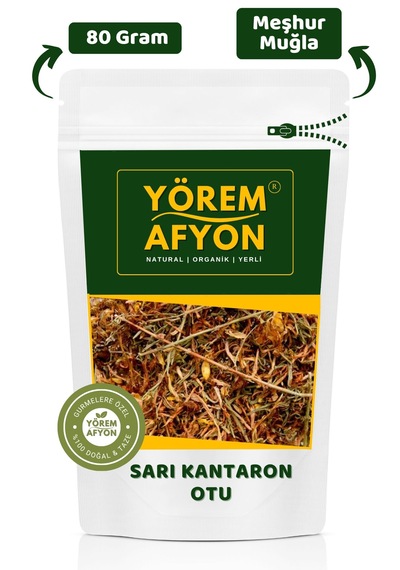 Yörem Afyon Meşhur Muğla Kantaron Çiçeği Otu, Kuzukıran, Kılıçotu, Hypericum Perforatum 80gr.