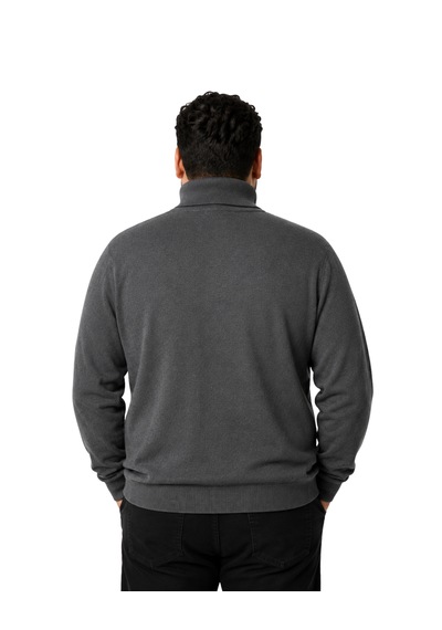 Battalmoda Erkek Büyük Beden Füme Tam Balıkçı Pamuklu Kazak 3xl-4xl-5xl-6xl