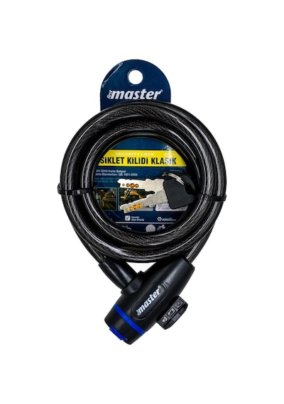 Master 500945 Anahtarlı Bisiklet Kilidi 12mm X 150cm Çok Renkli