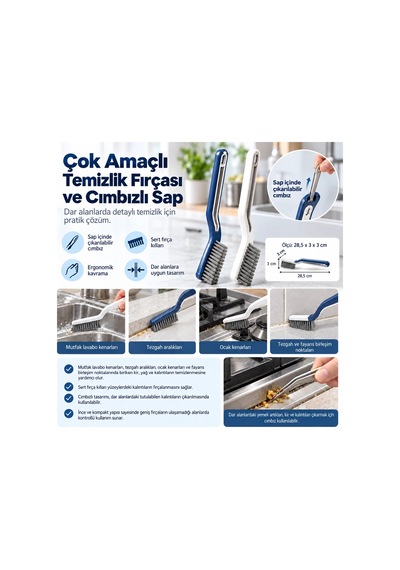 Cazibiz Cımbızlı Sert Kıllı Derz Ve Detay Temizlik Fırçası-416393
