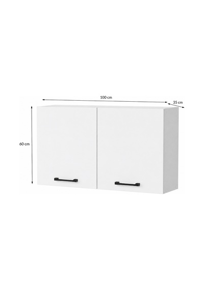 Ayaz Mutfak Üst Modül 100 Cm Beyaz Beyaz