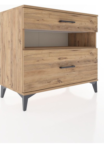 Hyperion Şifonyer Tek Raflı 2 Çekmeceli 88x44x80 Çam-çam Çam