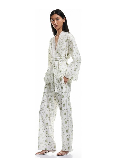 Koton Cepli Yüksek Bel İşlemeli Çiçekli Fistolu Bol Paça Pantolon Yeşil Desenli 5sak40115pw Yeşil Desenli Koton Cepli Yüksek Bel İşlemeli Çiçekli Fistolu Bol Paça Pantolon Yeşil Desenli 5sak40115pw Yeşil Desenli