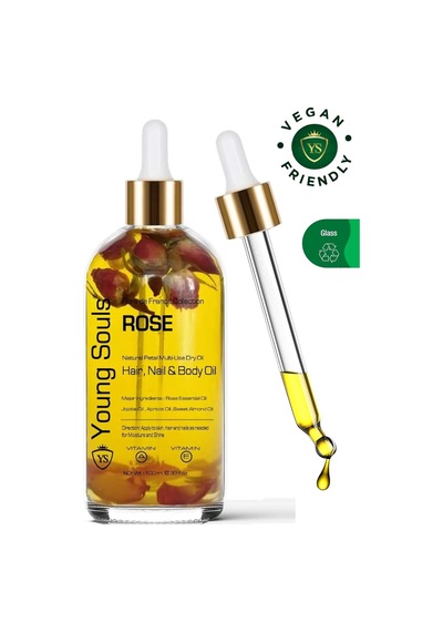 Aromatherapy Rose Multi Use Oil Gül Yüz Saç Tırnak & Vücut Bakım Kuru Yağ 100 Ml 0.3 ML