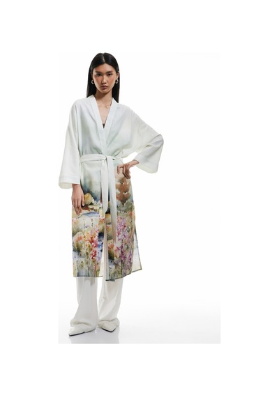 Koton Viskon - Pamuk Kumaş Kuşak Detaylı Desenli Uzun Kimono Yeşil Desenli 5sak50037uw Yeşil Desenli Yeşil Koton Viskon - Pamuk Kumaş Kuşak Detaylı Desenli Uzun Kimono Yeşil Desenli 5sak50037uw Yeşil Desenli Yeşil