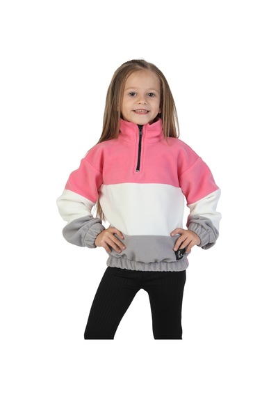 Erdem Kıds Kız Çocuk Dik Yaka Fermuarlı Sweatshirt-kazak Beli Lastikli Çok Renkli Kışlık Polar Sweat Pembe-ekru-gri Pembe-ekru-gri Erdem Kıds Kız Çocuk Dik Yaka Fermuarlı Sweatshirt-kazak Beli Lastikli Çok Renkli Kışlık Polar Sweat Pembe-ekru-gri Pembe-ekru-gri