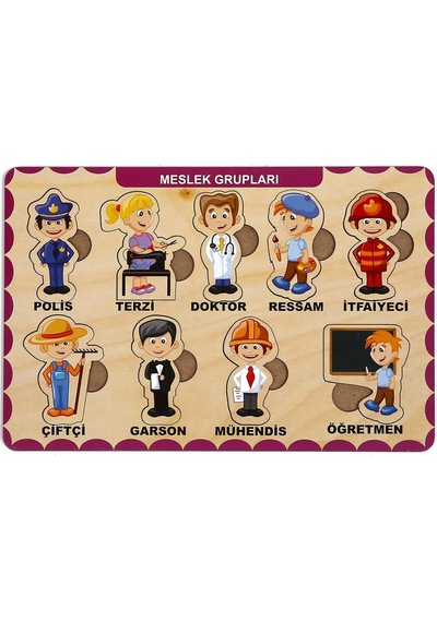 Ahşap Tutmalı Puzzle Meslek Grupları