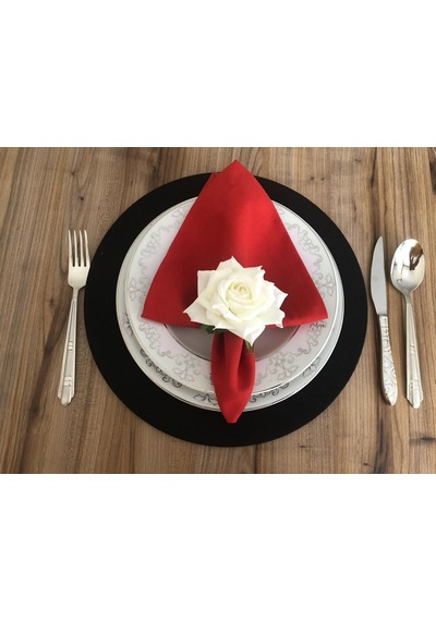 Kırmızı Kumaş Peçete 6 Adet 40x40 Cm Çok Renkli