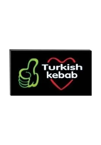 Jenerik Işıklı Tak Çalıştır Hazır Tabela Turkish Kebap Çok Renkli