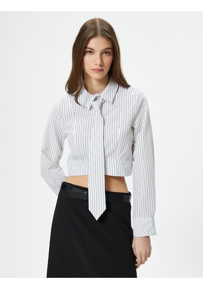 Koton Crop Gömlek Uzun Kollu Kravat Detaylı Klasik Yaka Pamuk Karışımlı Siyah Çizgili 4sal60059ıw 4SAL60059IW9S9 Siyah Koton Crop Gömlek Uzun Kollu Kravat Detaylı Klasik Yaka Pamuk Karışımlı Siyah Çizgili 4sal60059ıw 4SAL60059IW9S9 Siyah