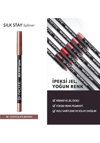 Silk Lipliner Suya Dayanıklı İpeksi Dudak Kalemi - 10 Chocolate Brown 0