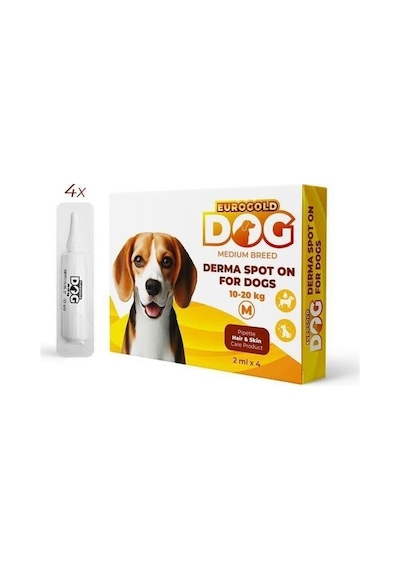 Eurogold Köpek Deri Bakım Damlası 10-20kg 4x2ml