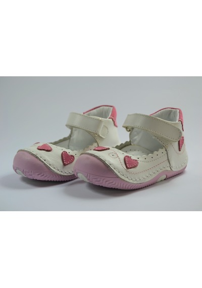 Ozgencshoes Bayrak Deri Beyaz Pembe Ortopedik Ilkadım Kız Bebek Ayakkabı Beyaz