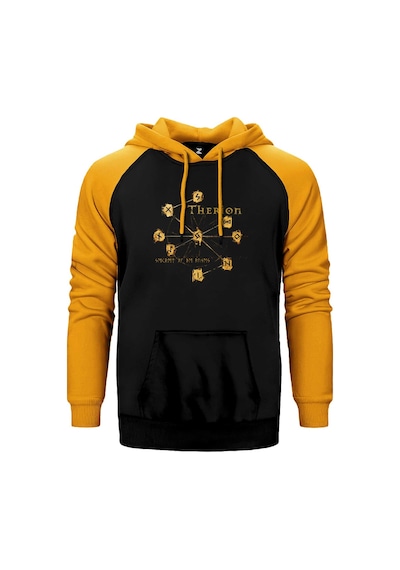 Therion Secret Of The Runes Sarı Renk Reglan Kol Kapşonlu Sweatshirt Sarı