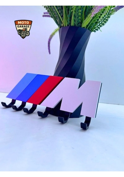 Bmw M Sport Logolu Anahtarlık Askısı 3d - 5 Askılı Dekoratif Motorcu Askısı - 13 Cm