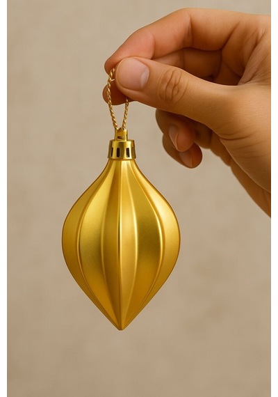 Beysüs Yılbaşı Çam Ağacı Süsü Parlak Gold Damla Cici Top 9 Cm 6lı Diğer