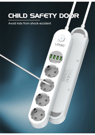 Ldnio Se4432 4xusb Çıkışlı 4'lü Akım Korumalı Priz Beyaz 2 M