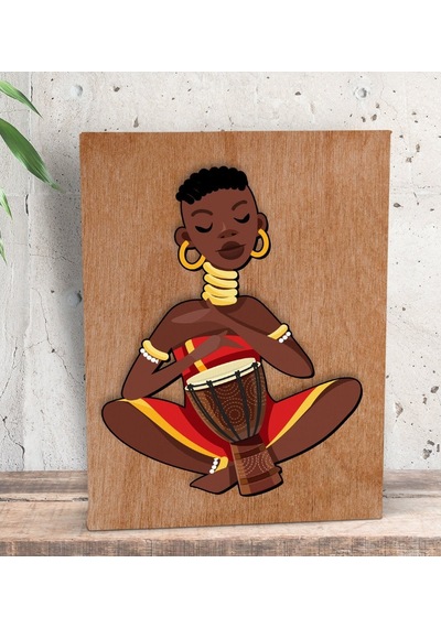 Bk Gift African Woman Tasarımlı Dekoratif Mini Kanvas Tablo 15X20 (551116410)