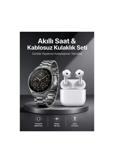 Akıllı Saat Ve Kulaklık Seti Bildirim Görme Arama Cevaplama Anc Özelliği 0