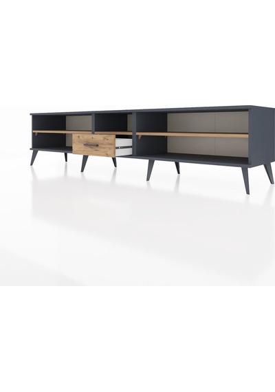 Hyperion Tv Ünitesi 3 Raflı Tek Çekmeceli 220x44x51 Antrasit-çam Atlas Çam/atlas Çam - Antrasıt Hyperion Tv Ünitesi 3 Raflı Tek Çekmeceli 220x44x51 Antrasit-çam Atlas Çam/atlas Çam - Antrasıt