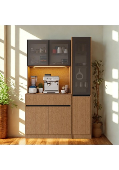 Nordıc Wood Led Li Kahve Köşesi Ünitesi Sağ Vitrinli Füme Cam Komple Mdf Modern Mutfak Kahverengi Nordıc Wood Led Li Kahve Köşesi Ünitesi Sağ Vitrinli Füme Cam Komple Mdf Modern Mutfak Kahverengi