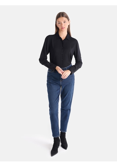 Colins 896 Maria Mom Fit Yüksek Bel Daralan Paça Mavi Kadın Pantolon Cl1065447 Denim