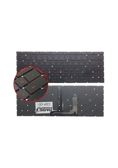 MSI Uyumlu GF63 Thin 9SC-058XTR Klavye Işıklı (Siyah TR) (Pars Power) Kırmızı Tuş - Işıklı 610238