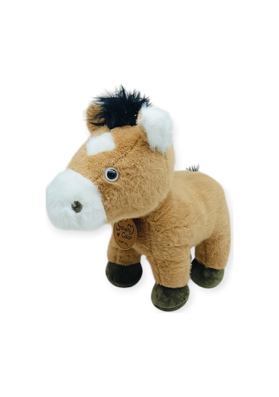 Peluş Hayvanlar Sesli 30 Cm At - Koyu Kahverengi Çok Renkli