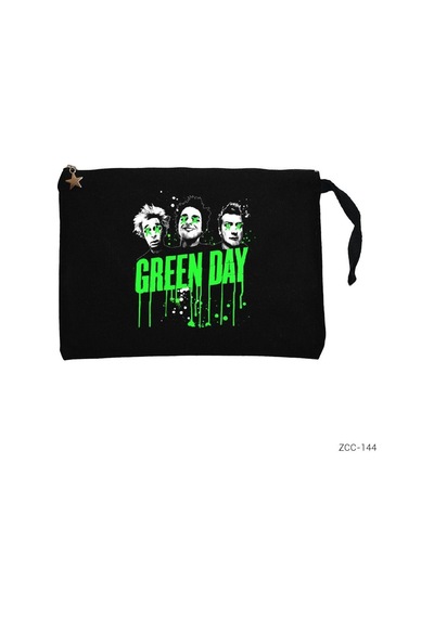 Zepplin Giyim Green Day Group Siyah Clutch Astarlı Cüzdan / El Çantası