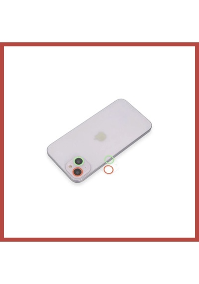 Bezos İphone 13 Mini Uyumlu Renkli Kamera Lens Koruma Cam - Yeşil-pembe Erdotıca
