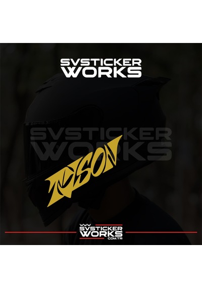 Tyson Yazılı Kask Sticker Tüm Kasklar Uyumlu Tek Yön 1 Adet Altın