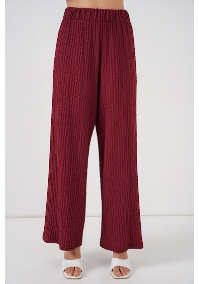 Bigdart Kadın Örme Bluz Pantolon İkili Takım 30052 - Bordo Bigdart Kadın Örme Bluz Pantolon İkili Takım 30052 - Bordo
