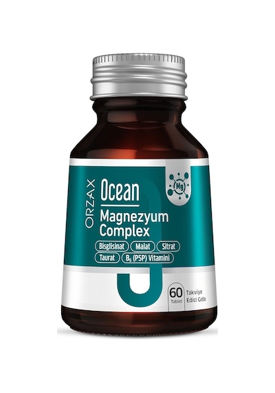Orzax Ocean Magnezyum Complex Bisglisinat Malat Sitrat Taurat B6 P5p 60 Tablet - Takviye Edici Gıda