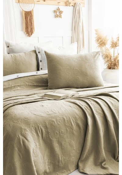 Şaheser Home Collection Yatak Örtüsü Çift Kişilik Julia Haki Renkli