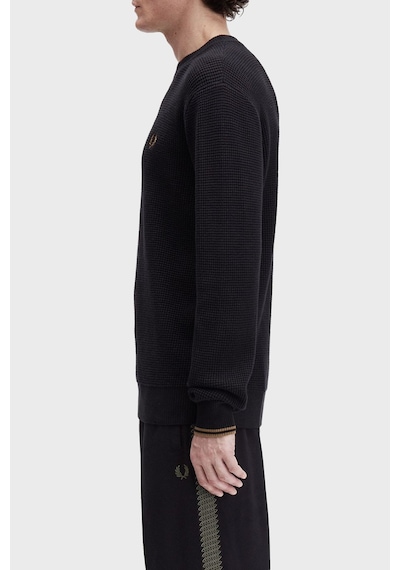 Fred Perry K6507 Waffle Stitch Jumper Erkek Kazak Siyah
