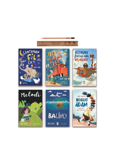 Timaş Çocuk Çantamdan Fil Çıktı - Uzaya Giden Tren - Melodi - Balino - Nohut Adam Set 6 Kitap