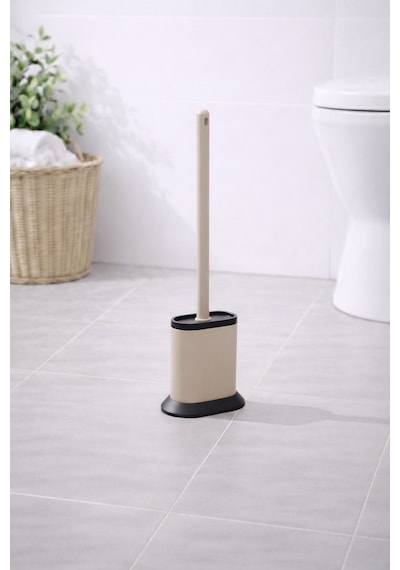 Silikon Tuvalet Fırçası Pratik Silikon Wc Klozet Fırçası Bej S-210 Bej