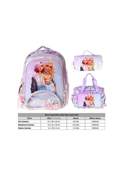 Wow Generation Üçlü İlkokul Okul Çanta Seti - Pembe - Friends Baskılı - Kız Çocuk - Setwg-w6054a