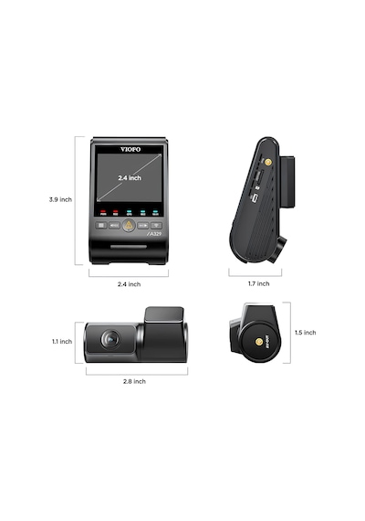 Viofo A329 2 Kameralı Ön+arka 4k+2k Hdr Sony Starvis 2 Sensörlü Wi-fi 6 Ssd Destekli Gps'li Araç Kamerası